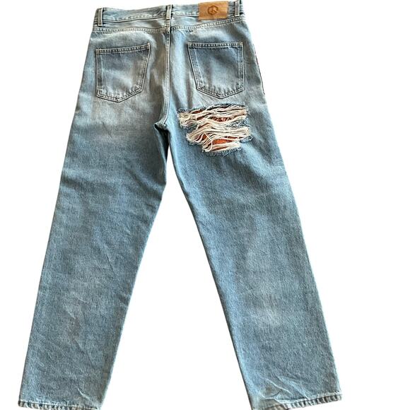 ALANUI: Men's Baggy Cut Patchwork Jeans - 30 - Picture 2 of 8